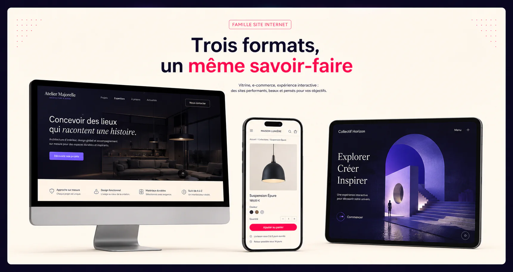 Maquette d'un site internet conçu par LoViT Digital